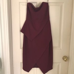 NWT ASOS Petite Burgundy Strapless Dress Size 6